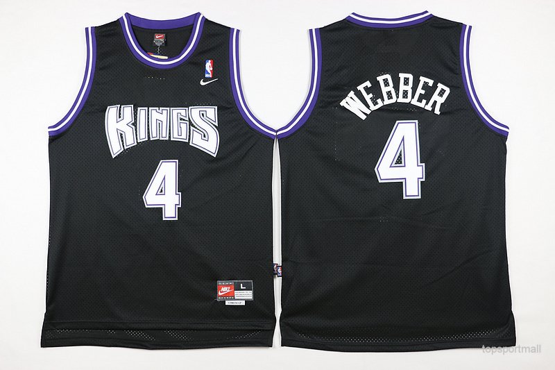4 Chirs Webber Purple Stitched Basketball Jersey Color black 1