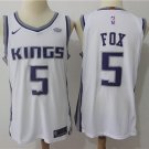 5 DeAaron Fox Stitched Basketball Jersey Color while 1