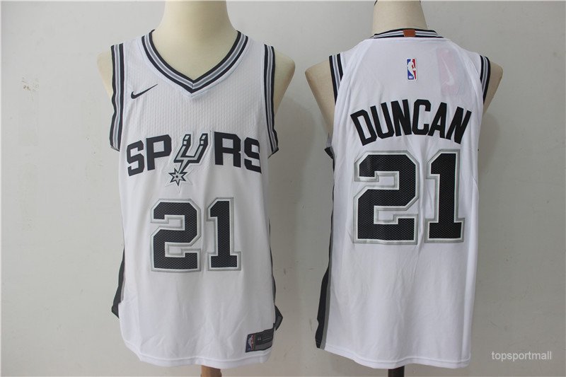 21 Tim Duncan Stitched Basketball Jersey Color while 1