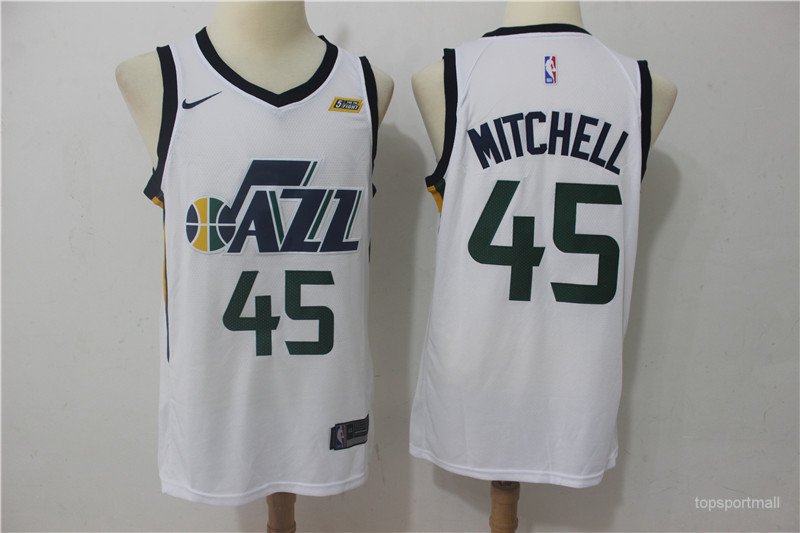 45 Donovan Mitchell Stitched Basketball Jersey Color while 1