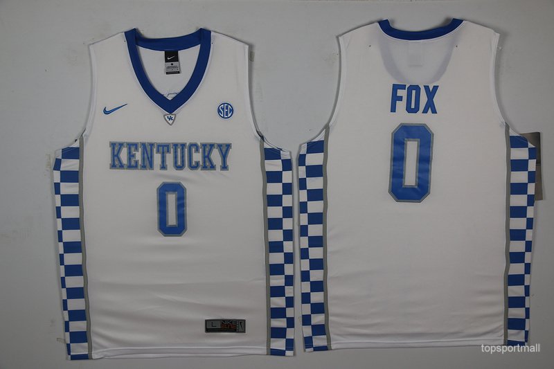 0 DeAaron Fox Stitched Basketball Jersey Color while 1