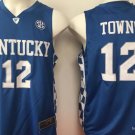 12 Karl-Anthony Towns Stitched Basketball Jersey Color blue 1
