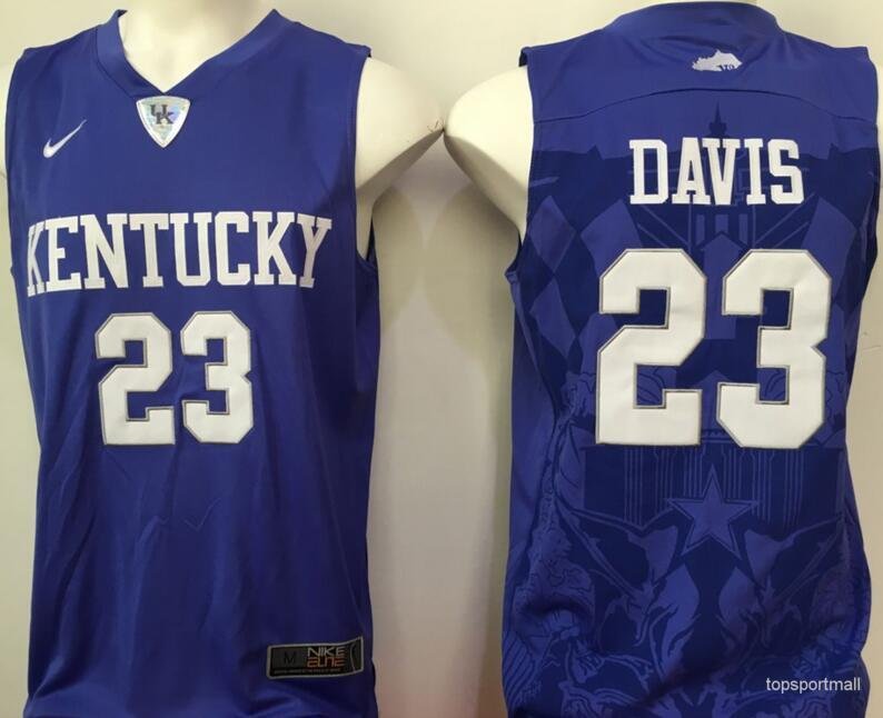 23 Anthony Davis Stitched Basketball Jersey Color blue 1