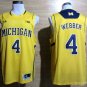4 Chirs Webber&Acirc;&nbsp;Stitched Basketball Jersey Color yellow 1