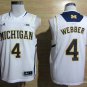 4 Chirs Webber Stitched Basketball Jersey Color while 1