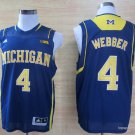 4 Chirs Webber Stitched Basketball Jersey Color blue 1