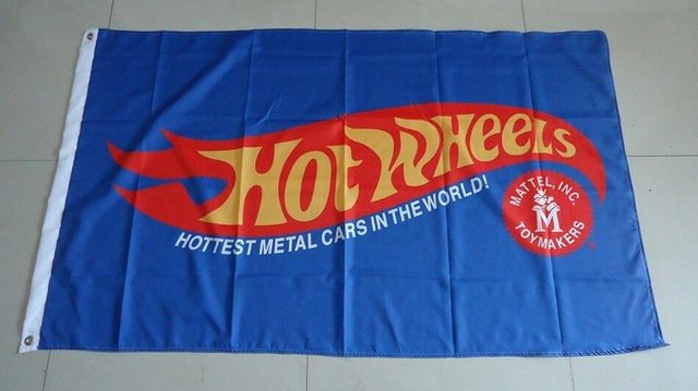 hot wheels blue flag, hot wheels car banner, 90X150CM size,100% polyster