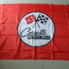 corvette stingay Red flag, 90X150CM size, 100% polyster free shipping