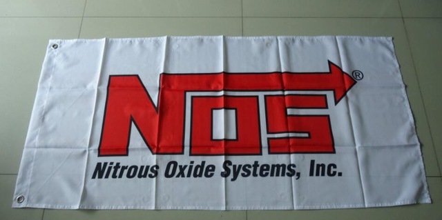 NOS flag, Nitrous Oxide System banner,90X150CM size,100% polyster