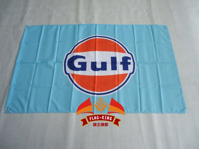 Gulf Racing Checkered Flag 90*150CM polyester Gulf banner