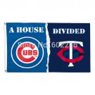 Minnesota Twins Chicago Cubs House Divided Team Flag 3FTX 5FT
