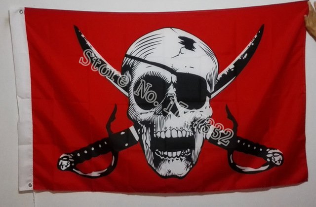 Cross Crossbones Jolly Roger Pirate Flag 3X5FT 150X90CM Banner brass metal holes