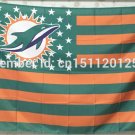 Miami Dolphins with modified US Orange Flag Banner Flying Flag 3ft x 5ft