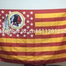 Washington Redskins with modified USA Banner Flag 3ft x 5ft 144* 96cm