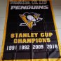 Pittsburgh Penguins 4 Times Stanley Cup Champion Flag hot sell goods 150X90CM