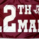 Texas A&M Aggies 12th Man College Nylon Indoor Outdoor Flag 3x5 FT Custom Flag