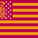 USC Trojans modified US Flag 3ft x 5ft Polyester Banner 90x150cm white sleeve