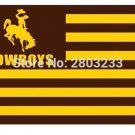 University of Wyoming cowboys Stripes Flag 3X5FT  Custom Cubs Sport Flag