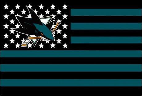 San Jose Sharks USA star stripe  Premium Team Hockey Flag 3X5FT
