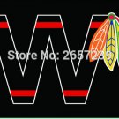 Chicago Blackhawks W BLACK Flag 3x5FT  100D Polyester brass grommets custom flag