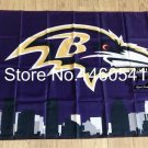 Baltimore Ravens with Baltimore City Skyline Flag 3ft x 5ft