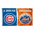 Chicago Cubs vs New York Mets House Divided Flag 3ft x 5ft