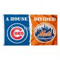 Chicago Cubs vs New York Mets House Divided Flag 3ft x 5ft