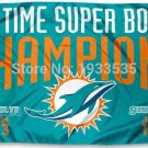 Miami Dolphins 2 Time Super Bowl Champions 3 x 5ft banner Flag