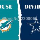 Miami Dolphins VS Dallas Cowboys house divided flag digital polyester 3x5 ft