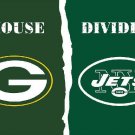 Green Bay Packers vs New York Jets House Divided Rivalry Flag 90x150cm