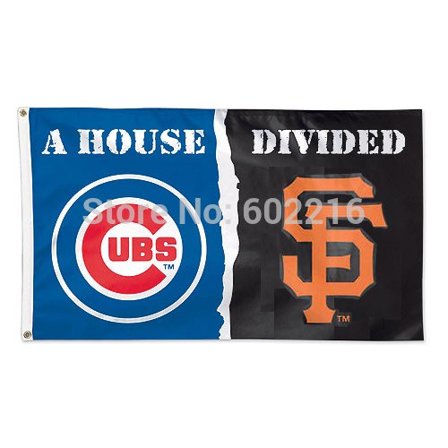 House Divided Flag Chicago Cubs vs San Francisco Giants SF Logo Flag 3FTX 5FT