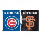 House Divided Flag Chicago Cubs vs San Francisco Giants SF Logo Flag 3FTX 5FT