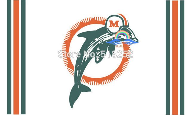Miami Dolphins Flag 3x5 FT 100D 150X90CM Banner Polyester flag