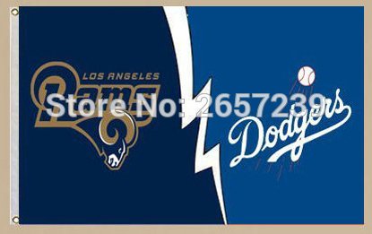 Los Angeles Rams Dodgers Large Flag 3x5FT Team banner150X90CM 100D Polyester