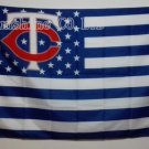 Minnesota Twins USA With Stars and Stripes Flag hot sell goods 3X5FT 150X90CM