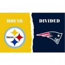Pittsburgh Steelers vsNew England Patriots House Divided Rivalry Flag 90x150cm
