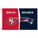 San Francisco 49ers Flag Vs New England Patriots Flag House Divided 3x5ft