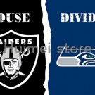 3x5 ft Oakland Raiders house Flag and Seattle Seahawks divided flag