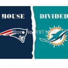 3x5 ft New England Patriots VS Miami Dolphins house divided flag 150x90cm