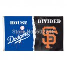 Los Angeles Dodgers vs San Francisco Giants SF House Divided Flag 3FTX 5FT