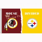 Washington Redskins vs Pittsburgh Steelers House Divided Rivalry Flag 3x5 ft