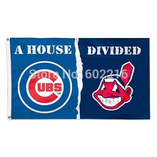 House Divided Chicago Cubs vs Cleveland Indians Flag 3FTX 5FT