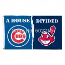 House Divided Chicago Cubs vs Cleveland Indians Flag 3FTX 5FT