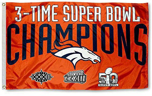 Denver Broncos 3 Time Super Bowl Champions Flag 150X90CM