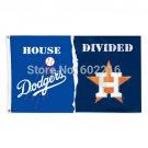 Los Angeles Dodgers vs Houston Astros House Divided Flag 3FTX 5FT