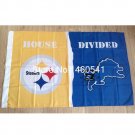Pittsburgh Steelers Detroit Lions House Divided Flag 3ft x 5ft