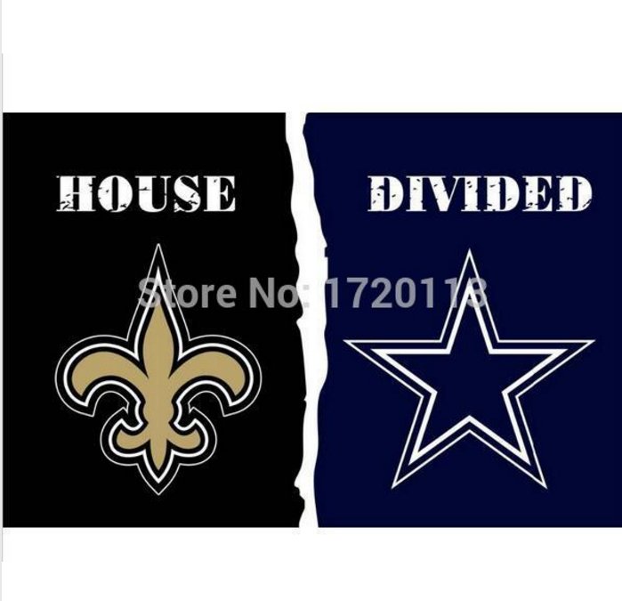 3x5 ft New Orleans Saints VS Dallas Cowboys house divided flag 150x90cm