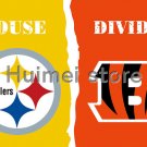 Pittsburgh Steelers house With Cincinnati Bengals USA Divided Flag 3X5FT