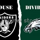 Oakland Raiders house Flag and Philadelphia Eagles divided flag 3x5 ft