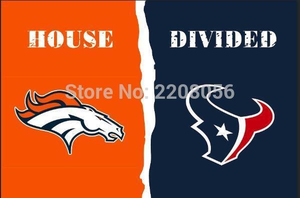 Denver Broncos vs Houston Houston Texans Divided Rivalry Flag 90x150cm